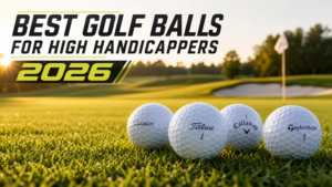 A graphic showing best golf balls for high handicappers